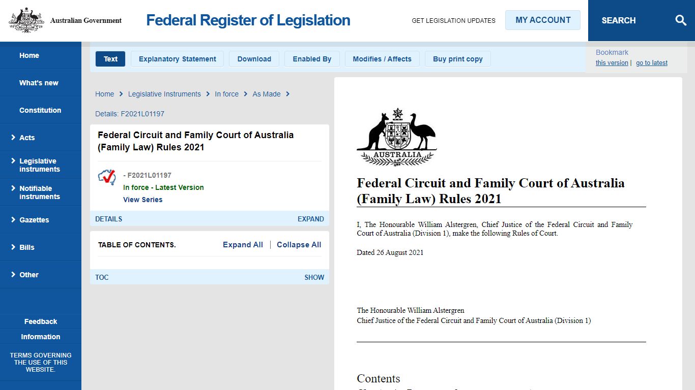 Federal Circuit and Family Court of Australia (Family Law) Rules 2021